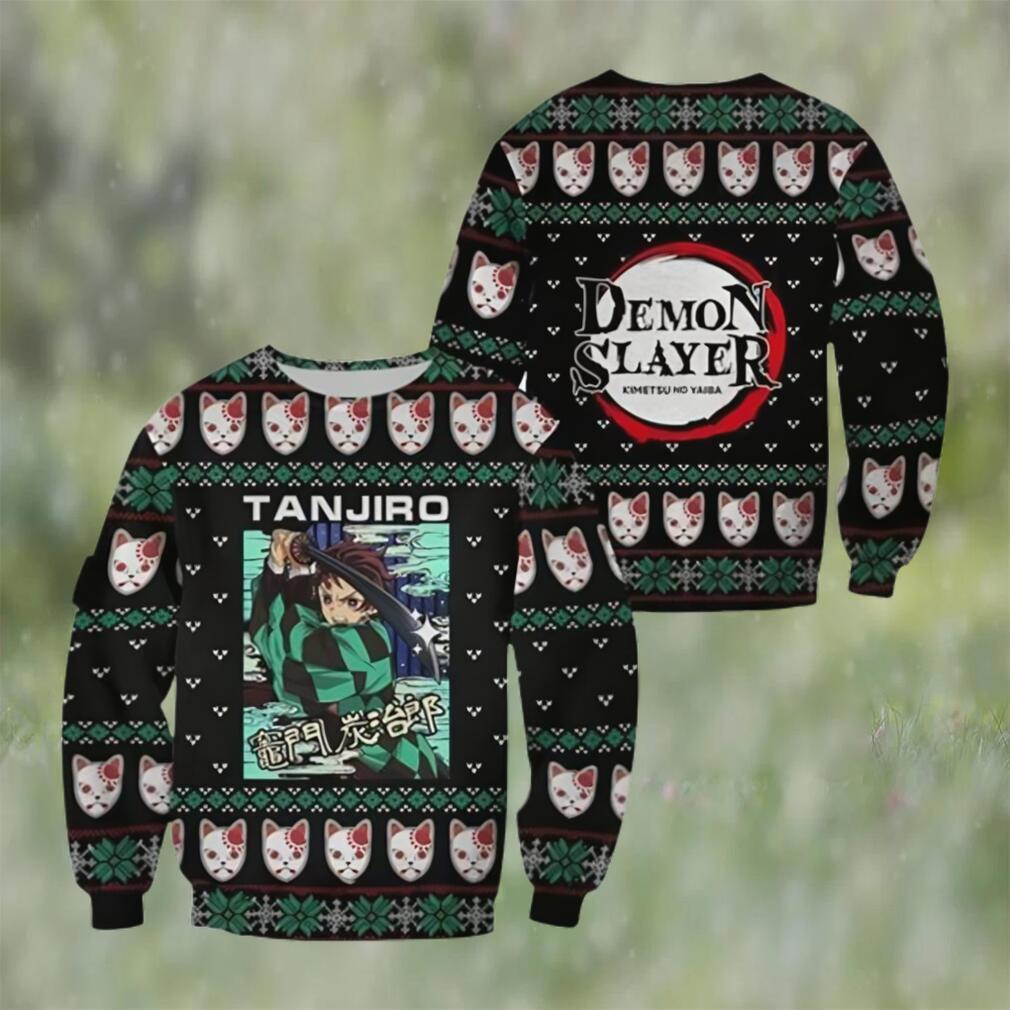 Tanjiro kamado ugly christmas sweater demon slayer anime xmas Christmas Ugly Sweater