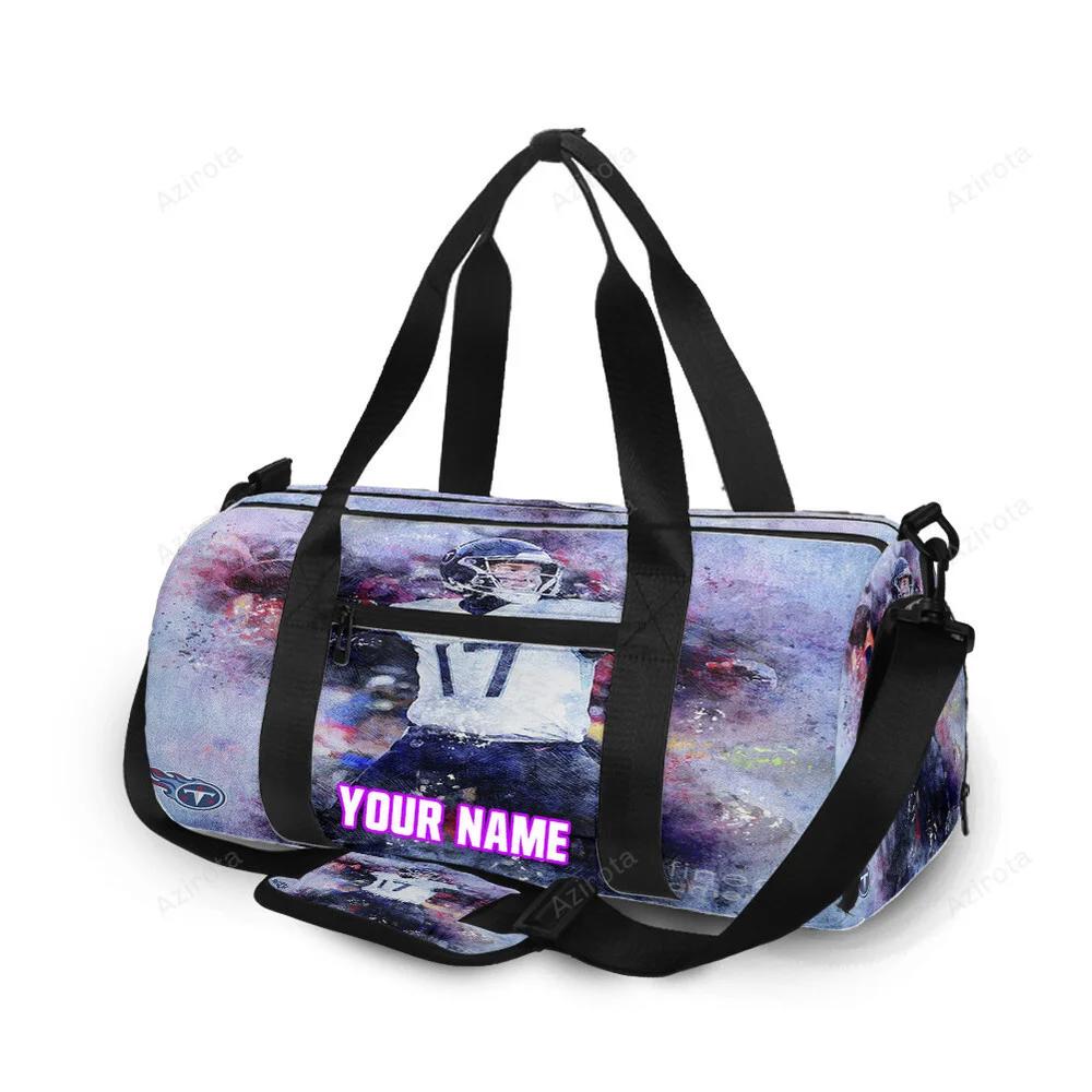 Tennessee titans 12 ryan tannehill personalized name travel bag gym bag 2530 Travel Bag