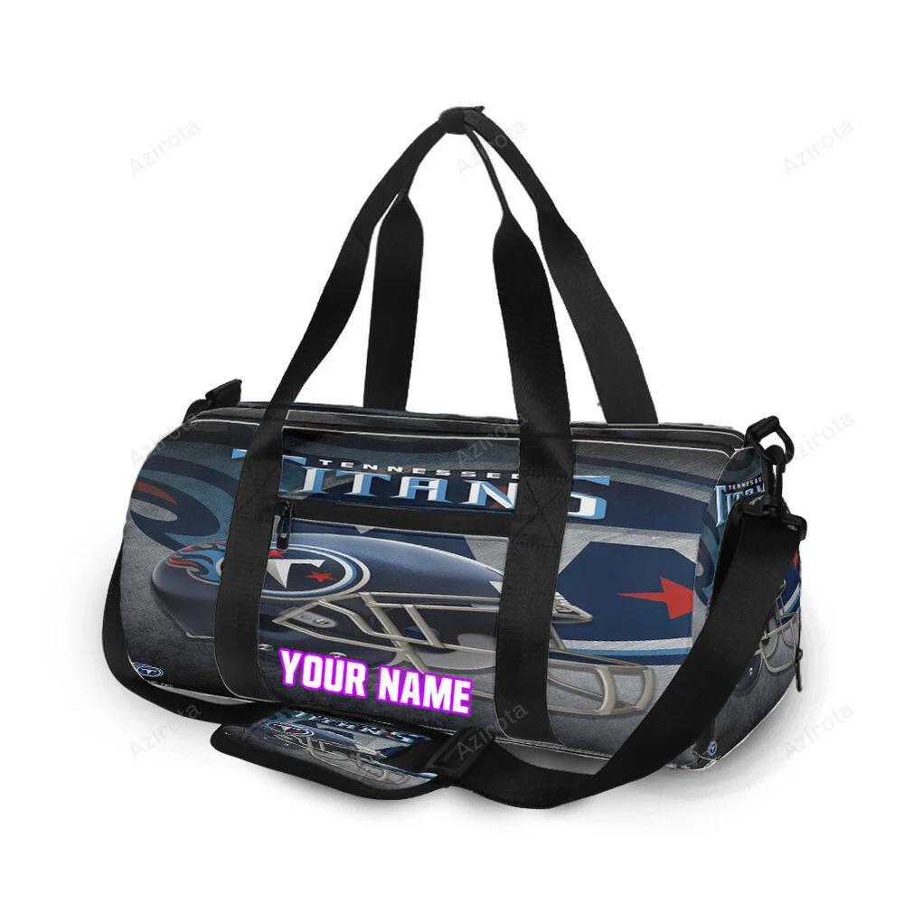 Tennessee titans helmet v22 personalized name travel bag gym bag 2487 Travel Bag