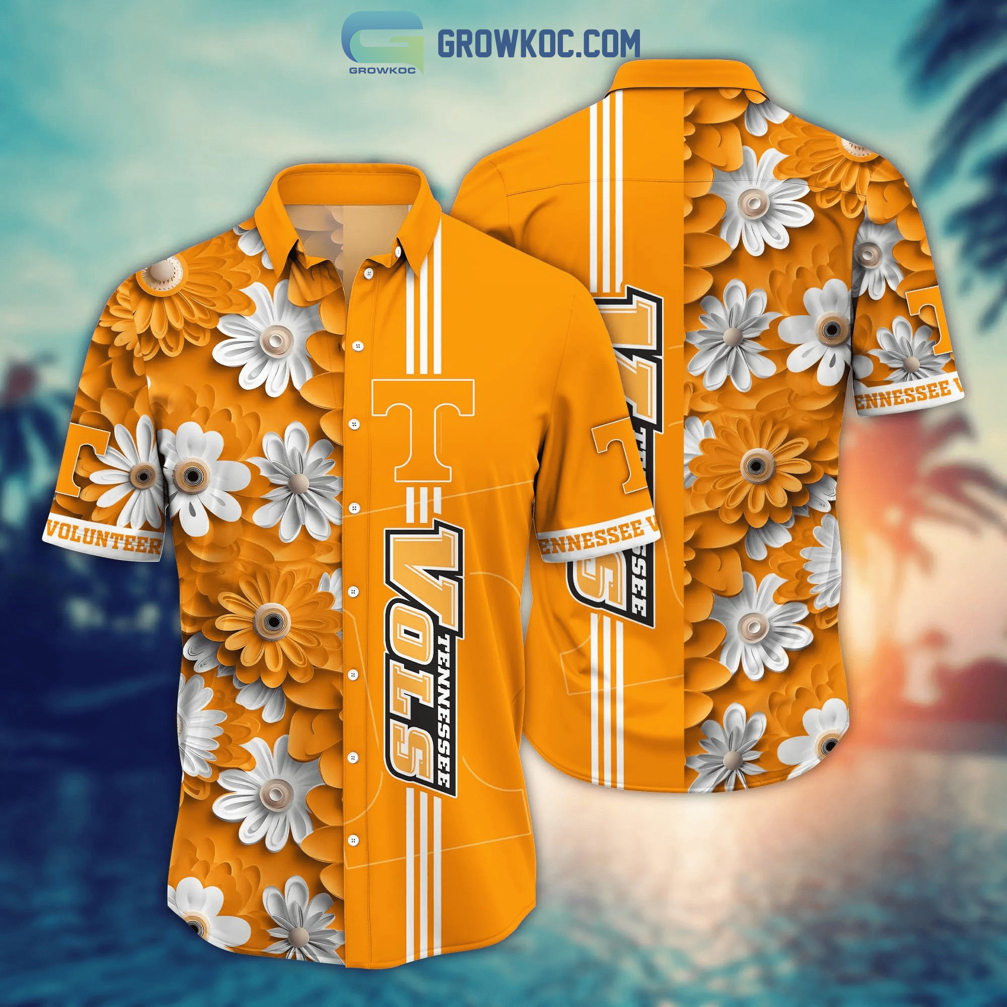 Tennessee volunteers ncaa flower hawaiian shirt Hawaii Shirt Shorts & Flip Flops
