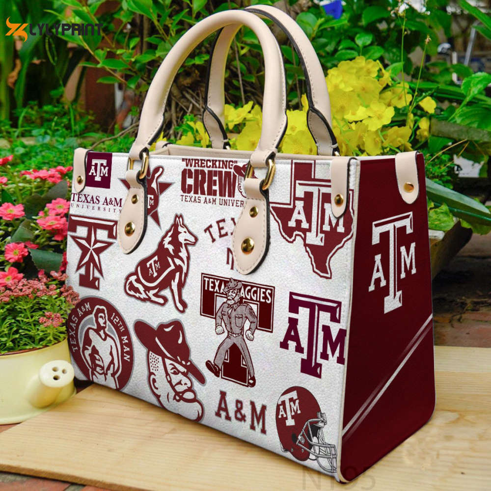 Texas a&m aggies leather handbag gift for women 2725 Women Leather Hand Bag