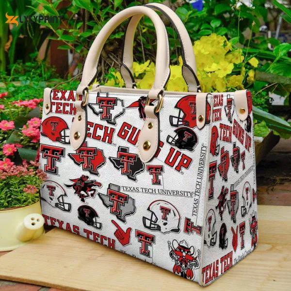 Texas tech red raiders leather handbag  gift for women 2944 Women Leather Hand Bag