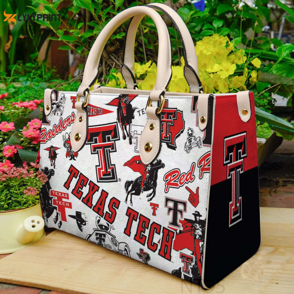 Texas tech red raiders leather handbag gift for women 521 Women Leather Hand Bag