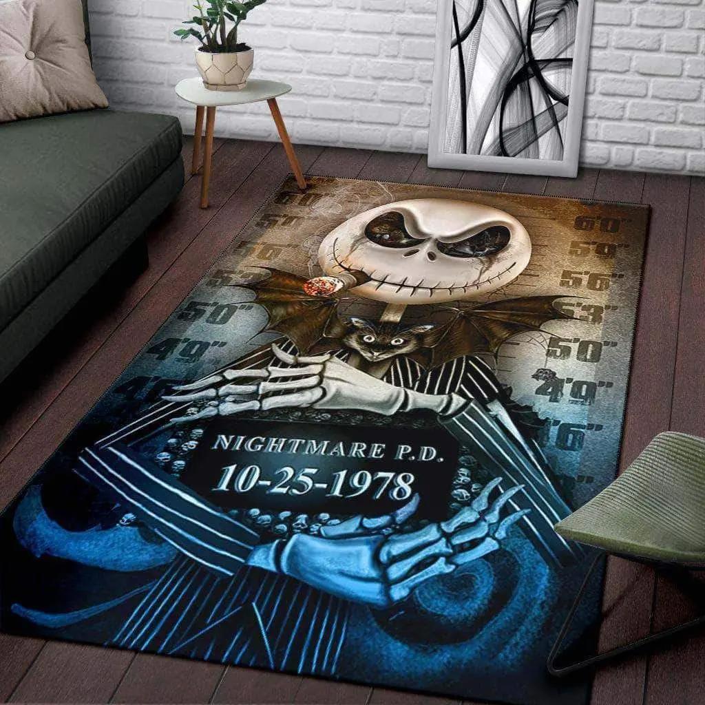The nightmare before christmas area rug jack skellington carpet area rug living room carpet rug regtangle carpet floor decor home decor Rectangle Rug