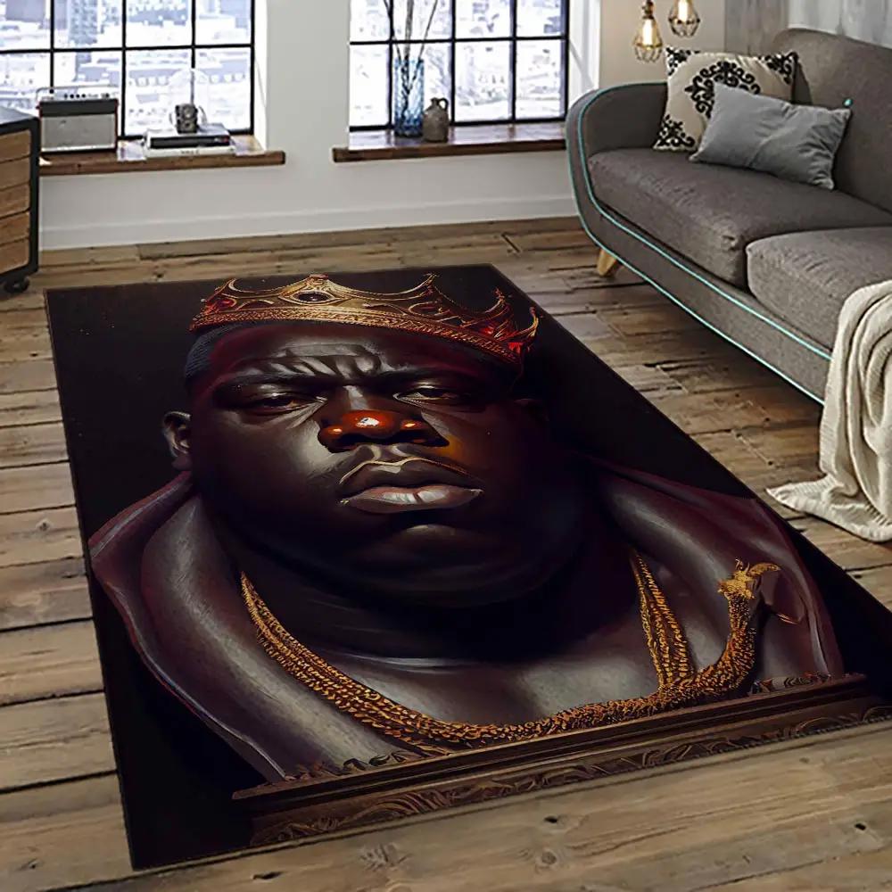 The notorious b.i.g. rapper hiphop music rap carpet area rug home decor gift for fans gift for friends big21 Rectangle Rug
