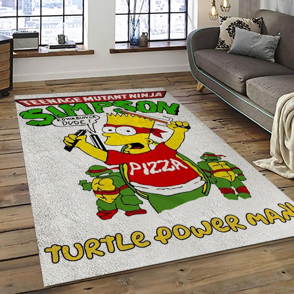 The simpsons characters cartoon movie carpet rectangle area rug for living room bedroom decor tss04 Rectangle Rug