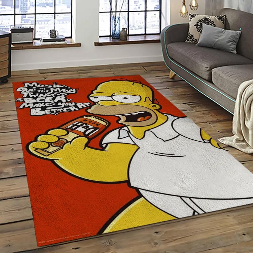 The simpsons characters cartoon movie carpet rectangle area rug for living room bedroom decor tss14 Rectangle Rug