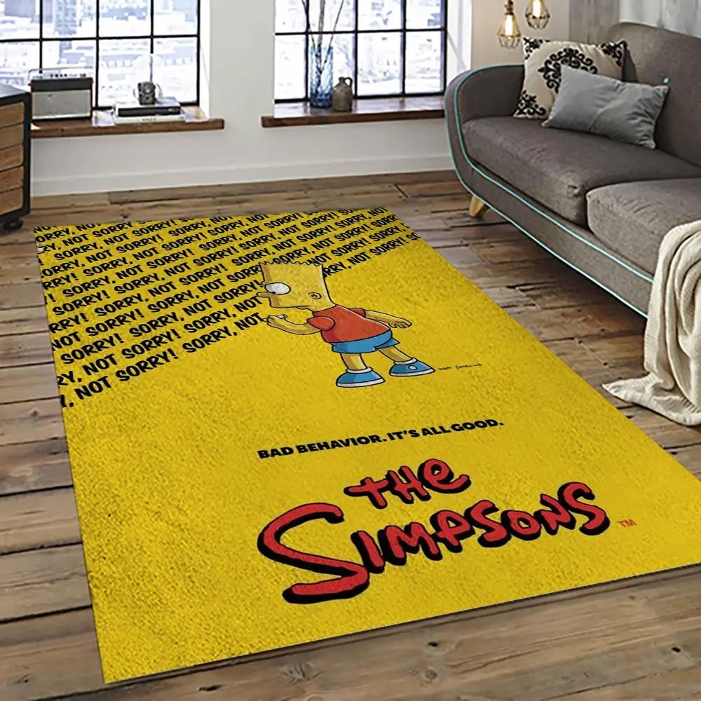The simpsons characters cartoon movie carpet rectangle area rug for living room bedroom decor tss25 Rectangle Rug
