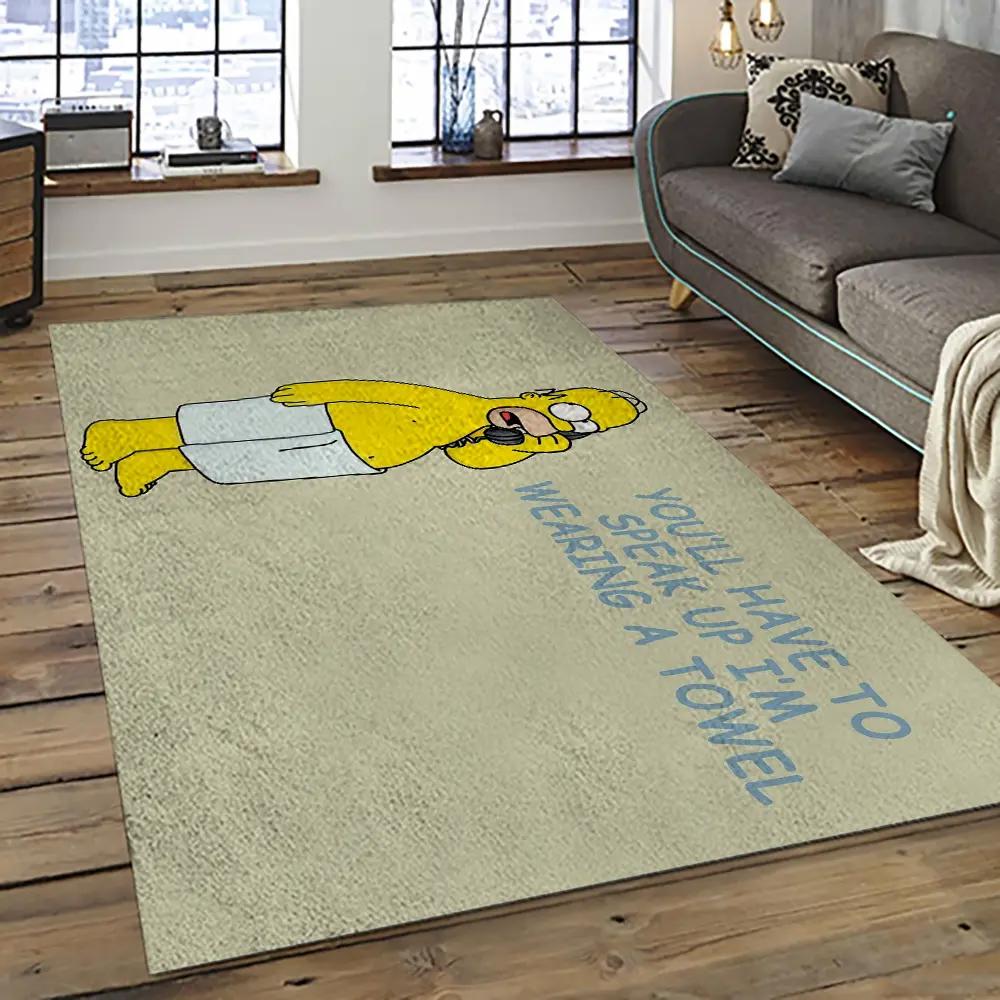 The simpsons characters cartoon movie carpet rectangle area rug for living room bedroom decor tss27 Rectangle Rug