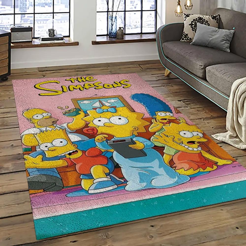 The simpsons characters cartoon movie carpet rectangle area rug for living room bedroom decor tss40 Rectangle Rug