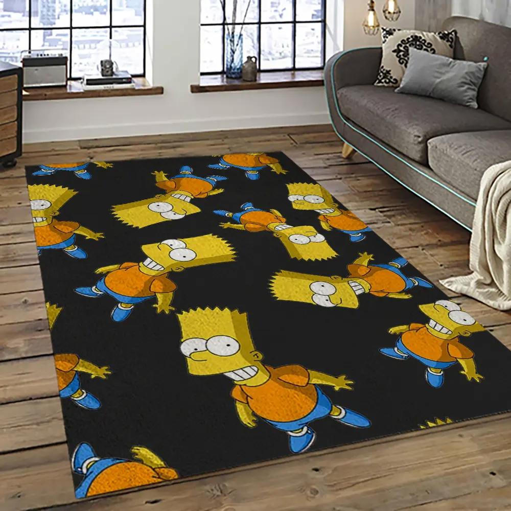 The simpsons characters cartoon movie carpet rectangle area rug for living room bedroom decor tss44 Rectangle Rug