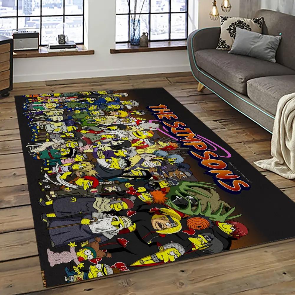The simpsons characters cartoon movie carpet rectangle area rug for living room bedroom decor tss46 Rectangle Rug
