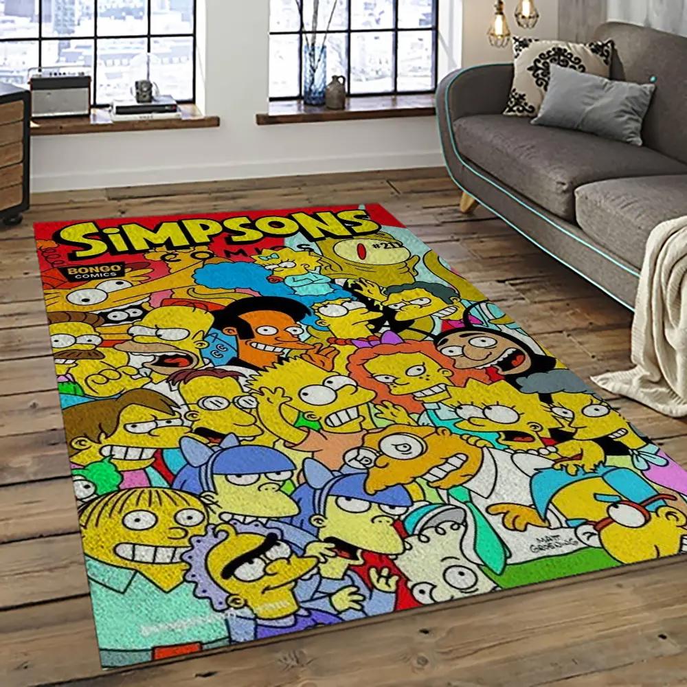 The simpsons characters cartoon movie carpet rectangle area rug for living room bedroom decor tss62 Rectangle Rug
