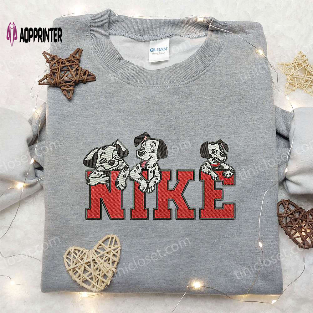 Three dogs x nike embroidered shirt: 101 dalmatians custom design Embroidered Shirt