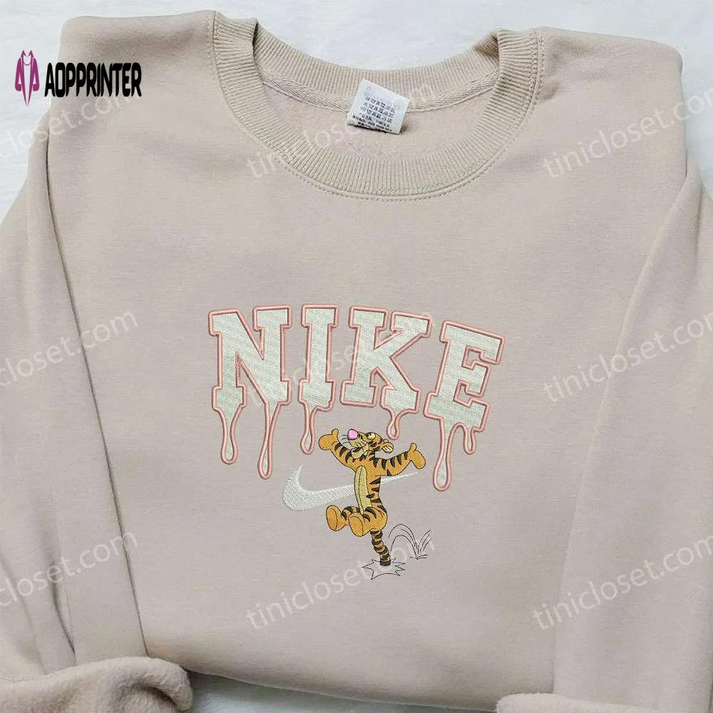 Tigger x nike embroidered sweatshirt winnie the pooh disney shirt nike inspired embroidery Embroidered Shirt