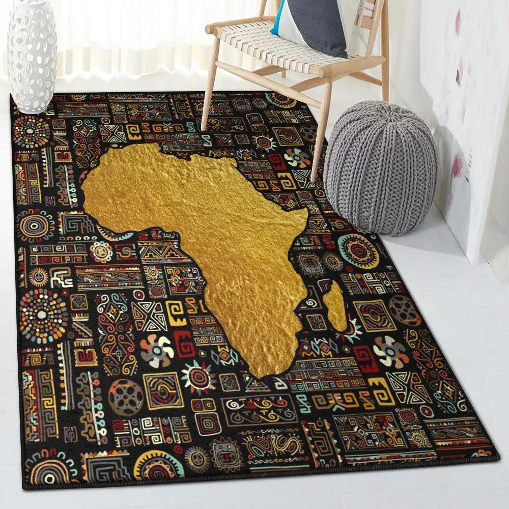 Travel lover kitchen rugs, africa map rug Rectangle Rug