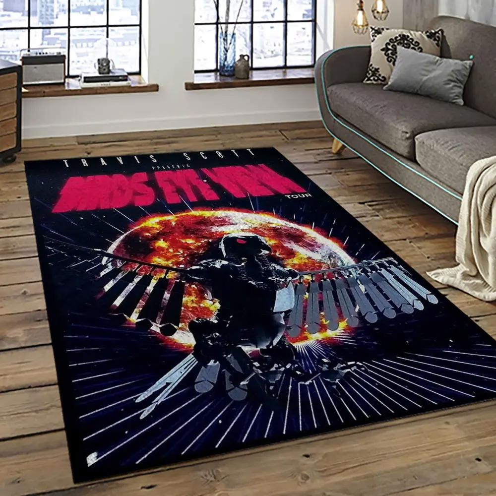 Travis scott rapper hiphop music retangle carpet area rug home decor best gift for fan and friends tst31 Rectangle Rug