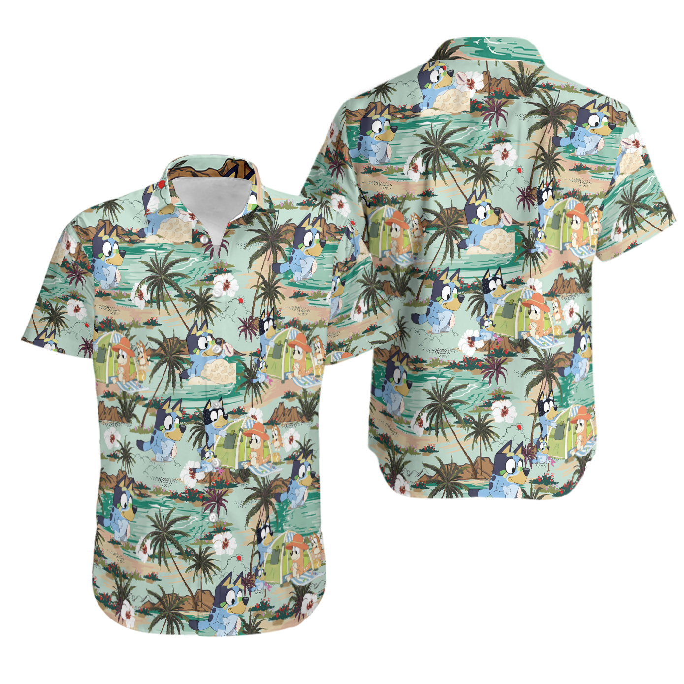 Tropical summer funny bluey hawaiian shirt Hawaii Shirt Shorts & Flip Flops