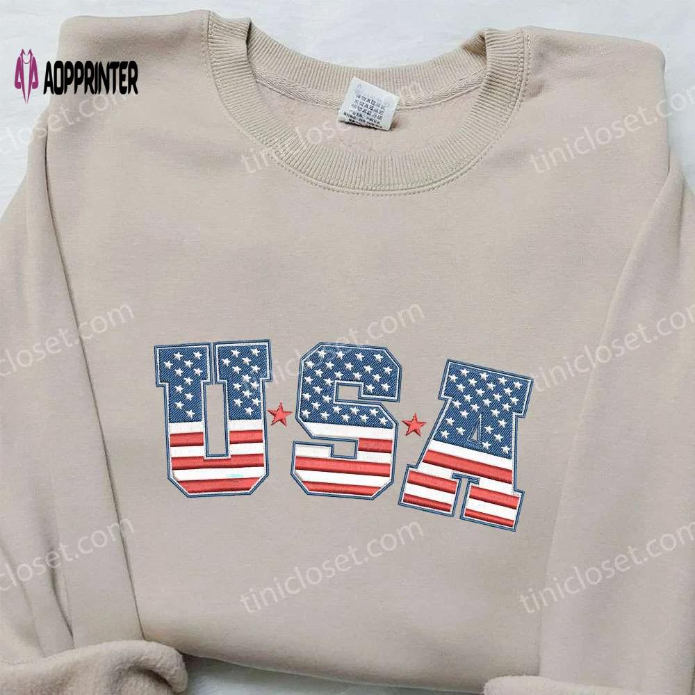 Usa s day embroidered shirt: perfect national day gift for patriotic celebrations Embroidered Shirt
