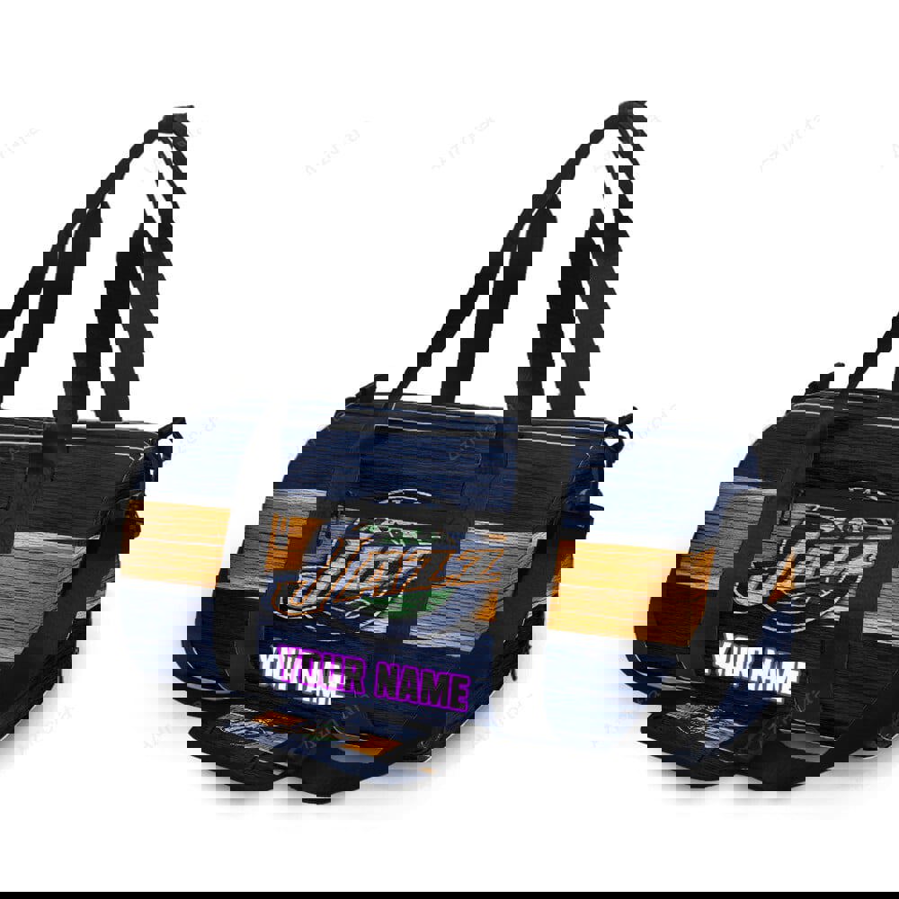 Utah jazz emblem v7 personalized name travel bag gym bag 2451 Travel Bag