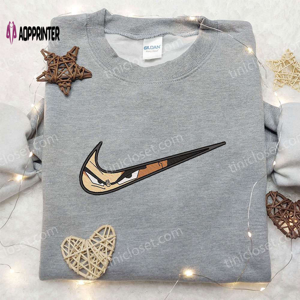 Vegeta x nike swoosh anime hoodie dragon ball embroidered shirt nike inspired tee Embroidered Shirt