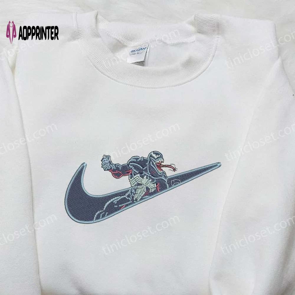 Venom x nike embroidered hoodie & movie characters shirt: exclusive nike inspired apparel Embroidered Shirt