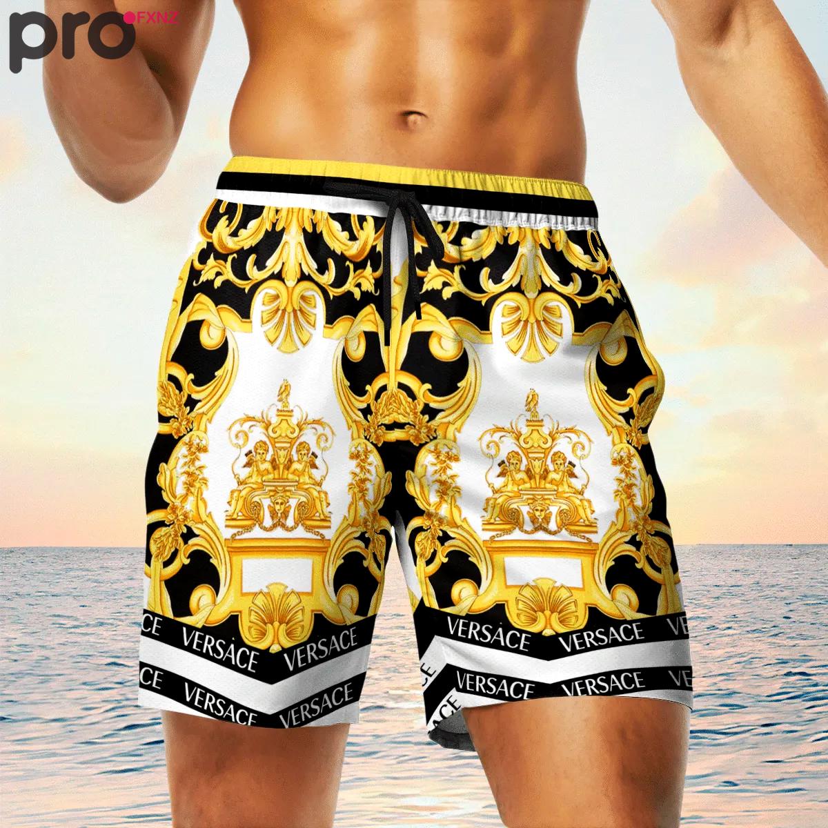 Versace golden luxury brand premium fashion shorts for men luxury summer outfit trending 2023 65 Shorts For Ment