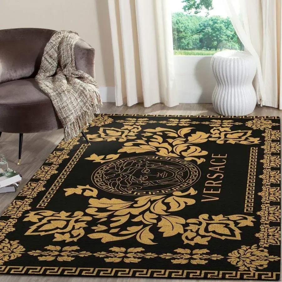 Versace limited logo type 1073. Upgrade Your Living Room with Luxury Home Decor: Area Carpets, Floor Decor, Door Mats, and Hot Gift Items with style a High-End Fashion Brand Rectangle Rug