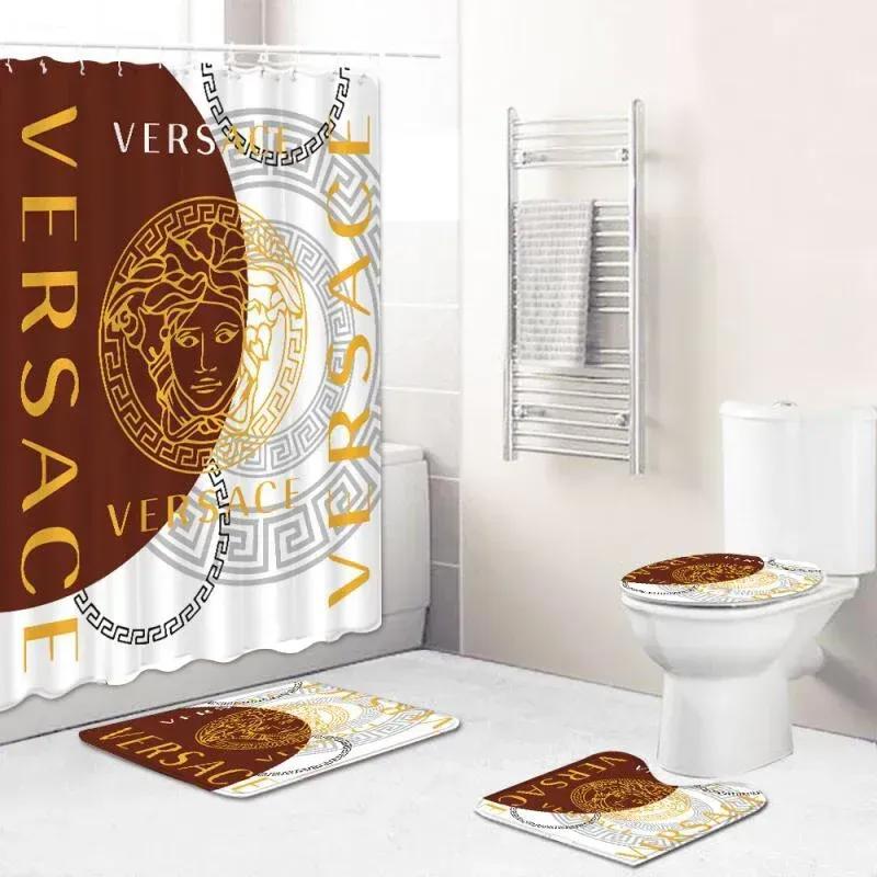 Versace medusa yelow logo white fashion limited luxury brand bathroom set home decor Bathroom Set