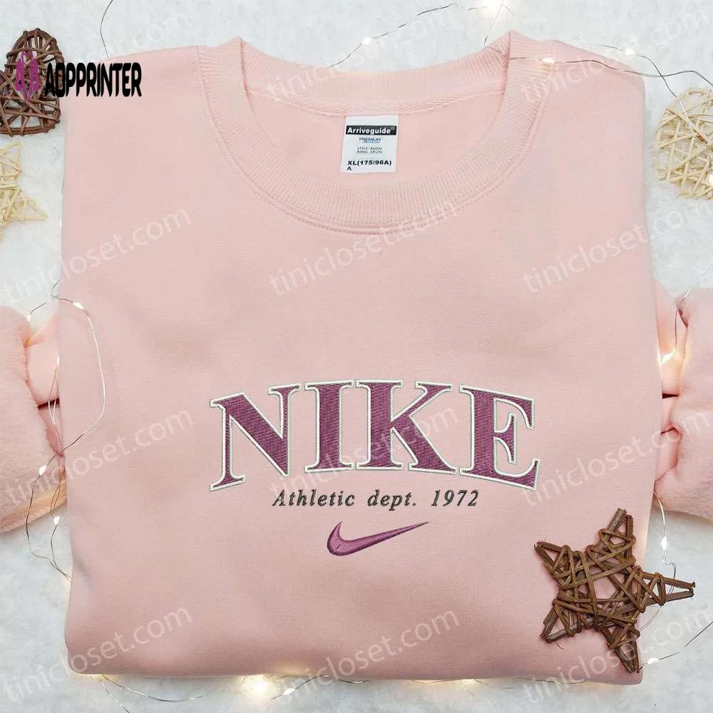 Vintage athletic dept 1972 x nike anime embroidered shirt: best family gift Embroidered Shirt