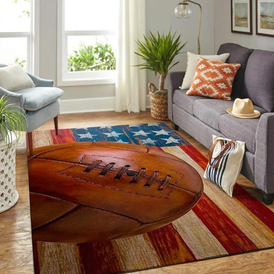 Vintage soccer on american flag area rug living room rug home decor vsaf190827 ofd Rectangle Rug