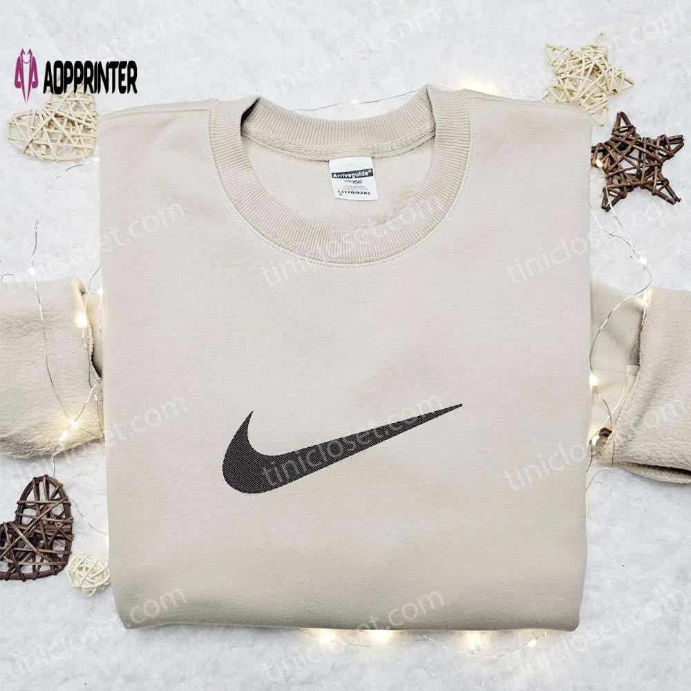 Vintage swoosh embroidered sweatshirt: nike inspired shirt perfect gift ideas for all occasions Embroidered Shirt