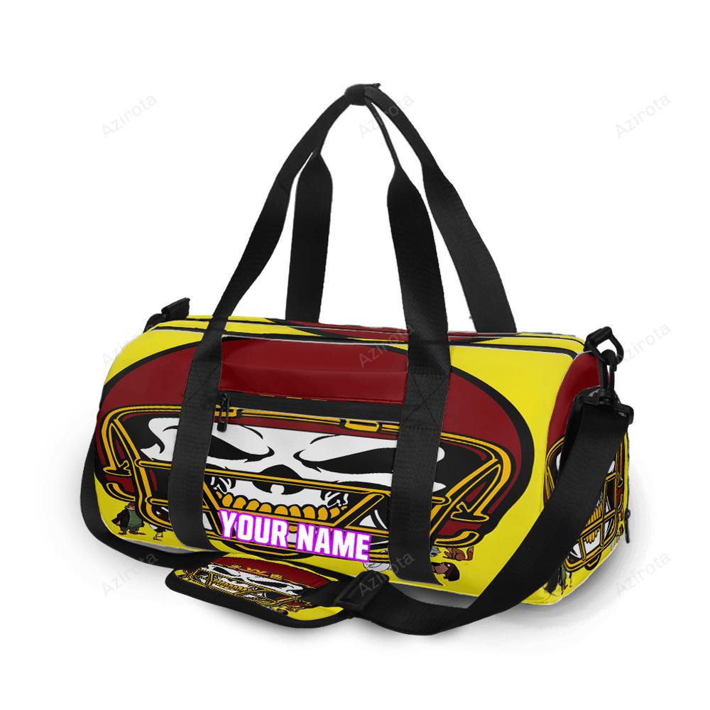 Washington football team skull wearing helmet1 personalized name travel bag gym bag 1119 Travel Bag