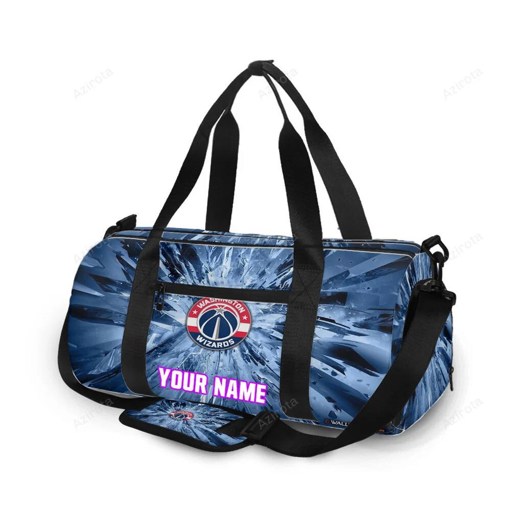 Washington wizards blue glass personalized name travel bag gym bag 2563 Travel Bag