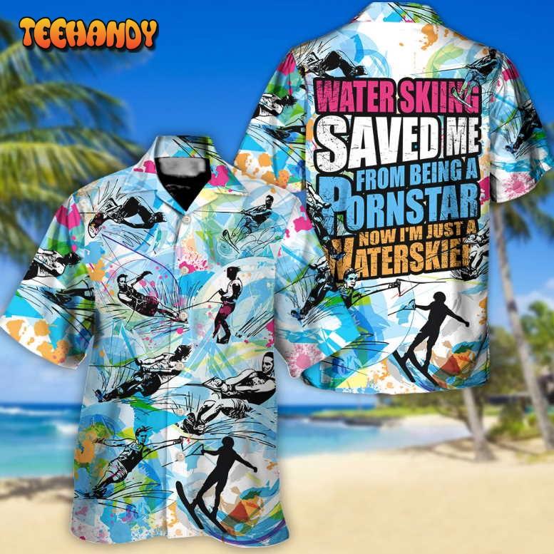 Waterskiing saved me from being a pornstar now i’m just a waterskier retro awesome hawaiian shirt Hawaii Shirt Shorts & Flip Flops