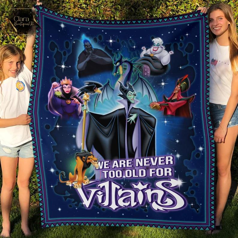 We are never too old for villains fleece blanket, mink sherpa blanket, villains quilt, villains character quilt, villain blanket Quilt Blanket