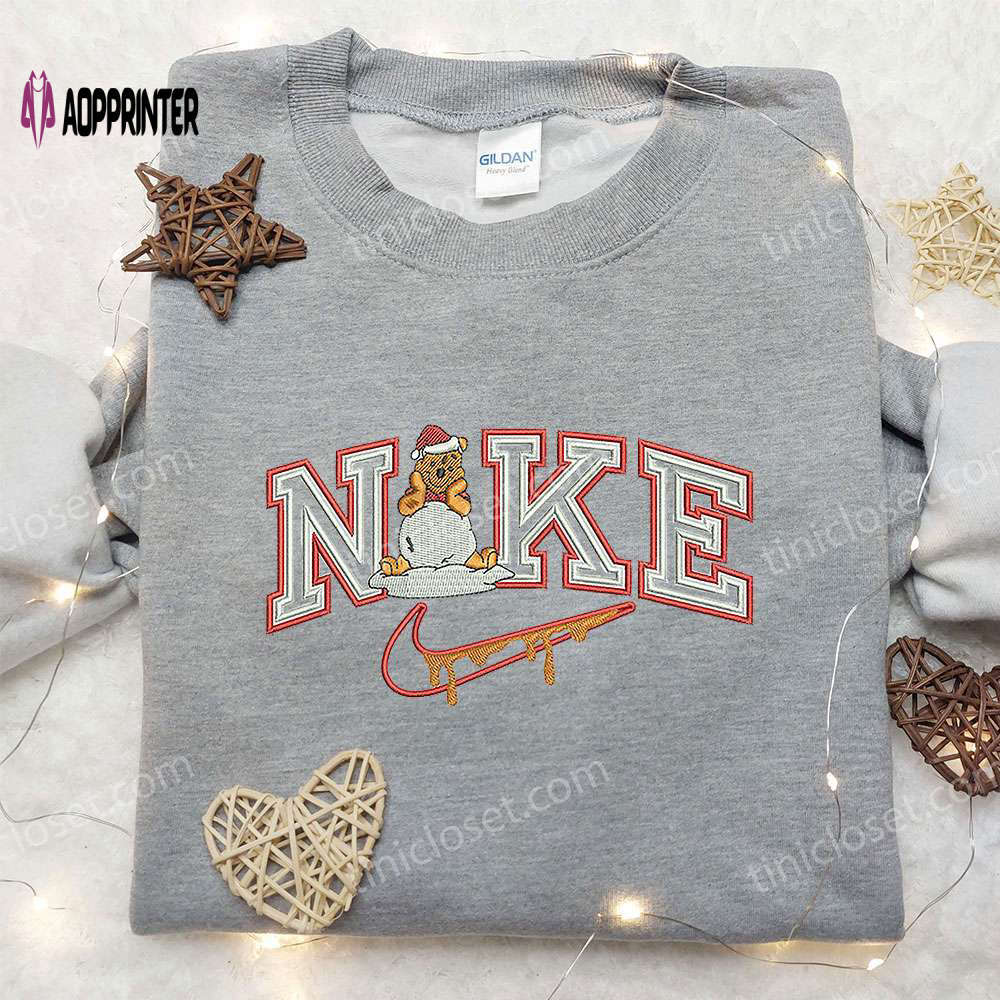 Winnie the pooh x nike embroidered sweatshirt – disney christmas gifts Embroidered Shirt