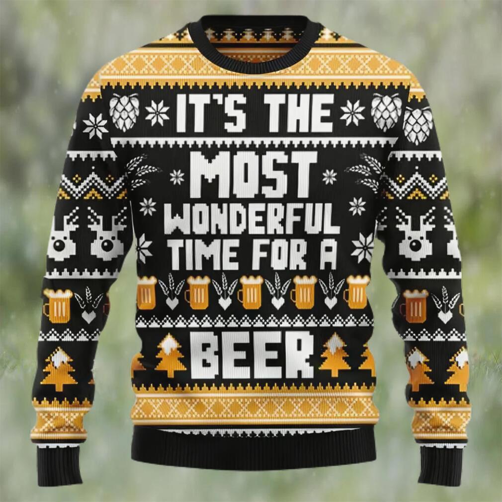 Wonderful time for a beer ugly christmas sweater, faux wool sweater, international beer day, gifts for beer lovers, best christmas gifts for 2022 ? prinvity Christmas Ugly Sweater