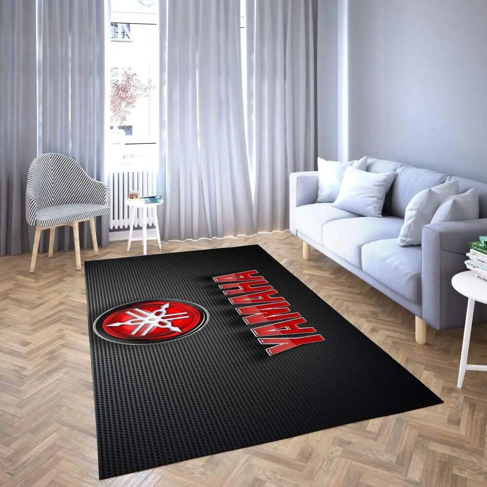 Yamaha logo area rug black & red 3d living room carpet rug regtangle carpet floor decor home decor Rectangle Rug