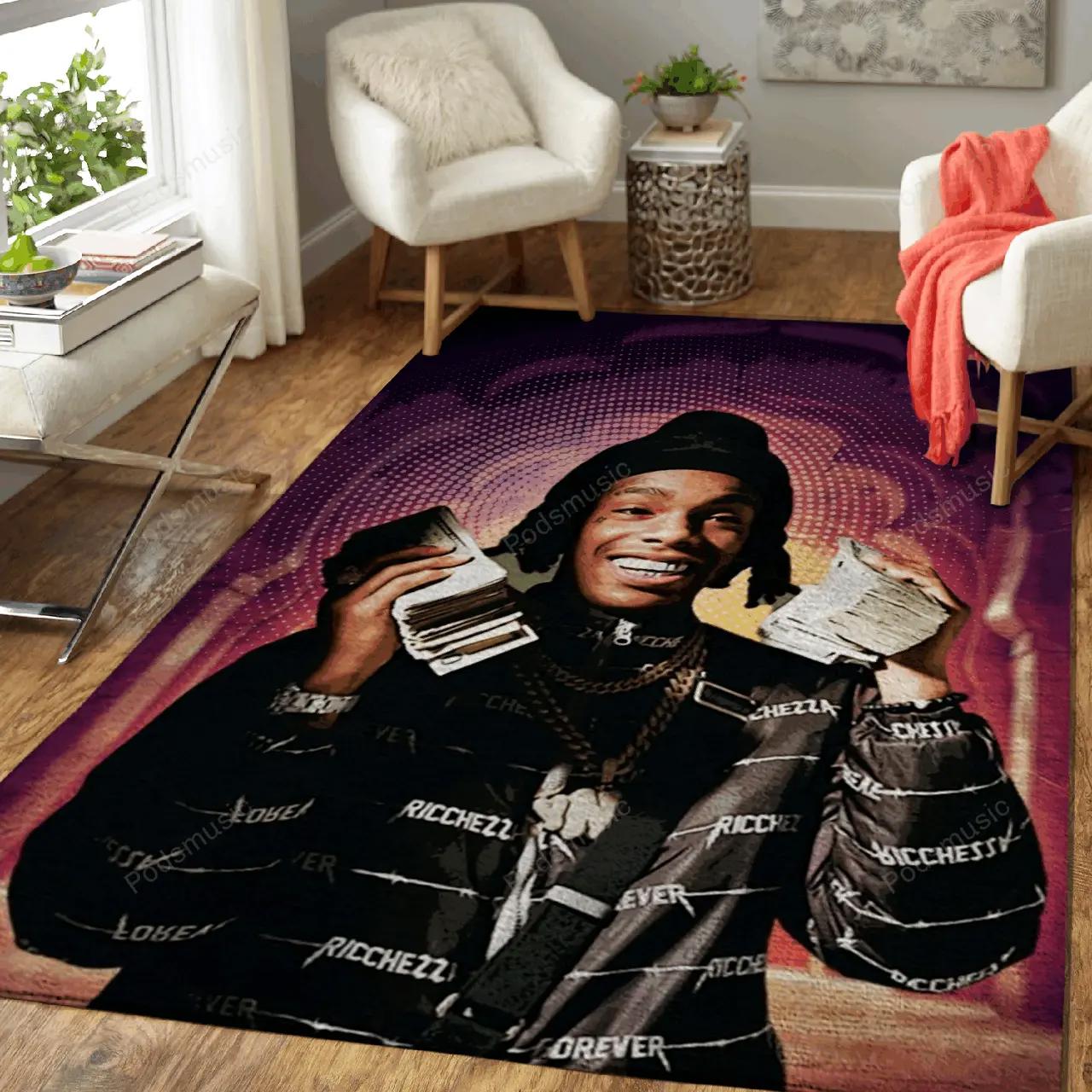 Ynw melly rap music art for fans area rug living room carpet rug regtangle carpet floor decor home decor Rectangle Rug
