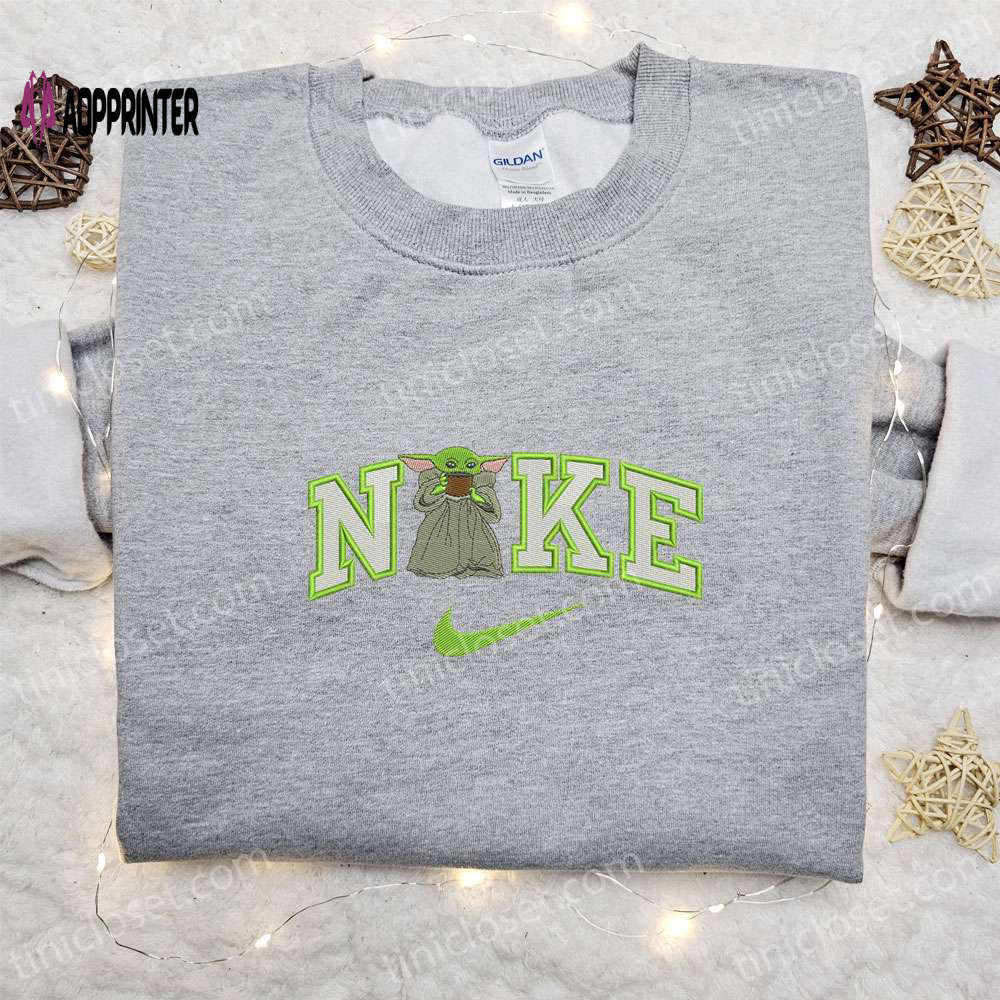 Yoda women x nike embroidered shirt – star wars inspired nike branded Embroidered Shirt