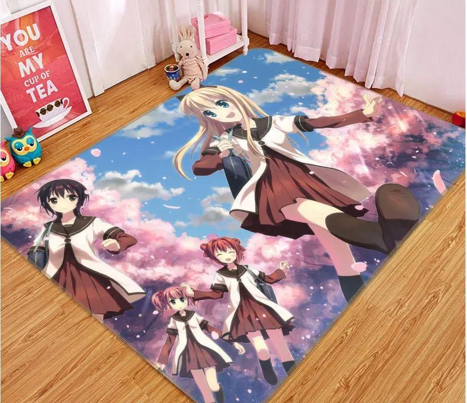Yuruyuri anime 6 area rug living room and bed room rug rug regtangle carpet floor decor home decor Rectangle Rug