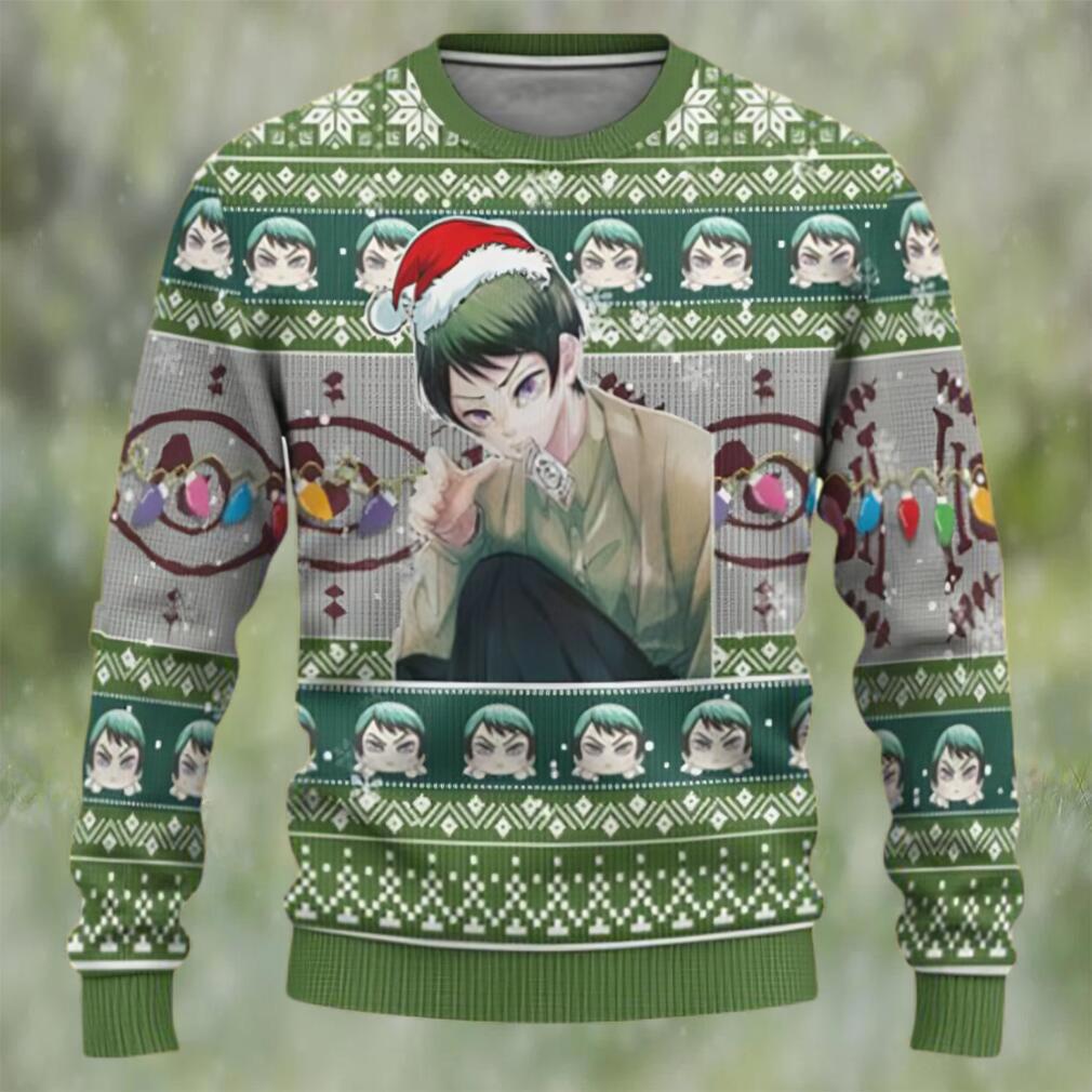 Yushiro red demon slayer chibi demon slayer ugly christmas sweater Christmas Ugly Sweater