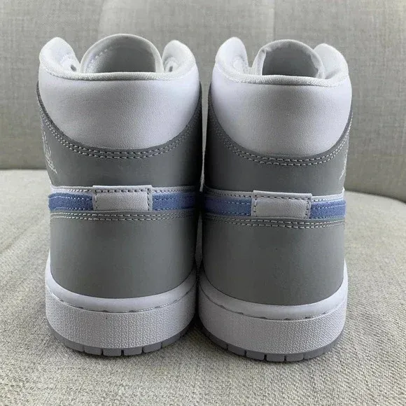 Jordan 1 Mid 'Aluminum' Shoes - Stylish Gray and White Sneakers