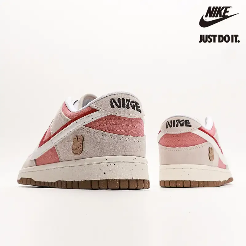 Nike Dunk Low SE '85' Double Swoosh Grey Pink Rabbit Sneakers