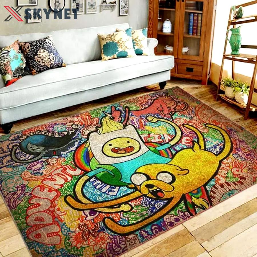 Adventure time cartoon area rug living room rug home decor home decor bedroom living room decor Rectangle Rug