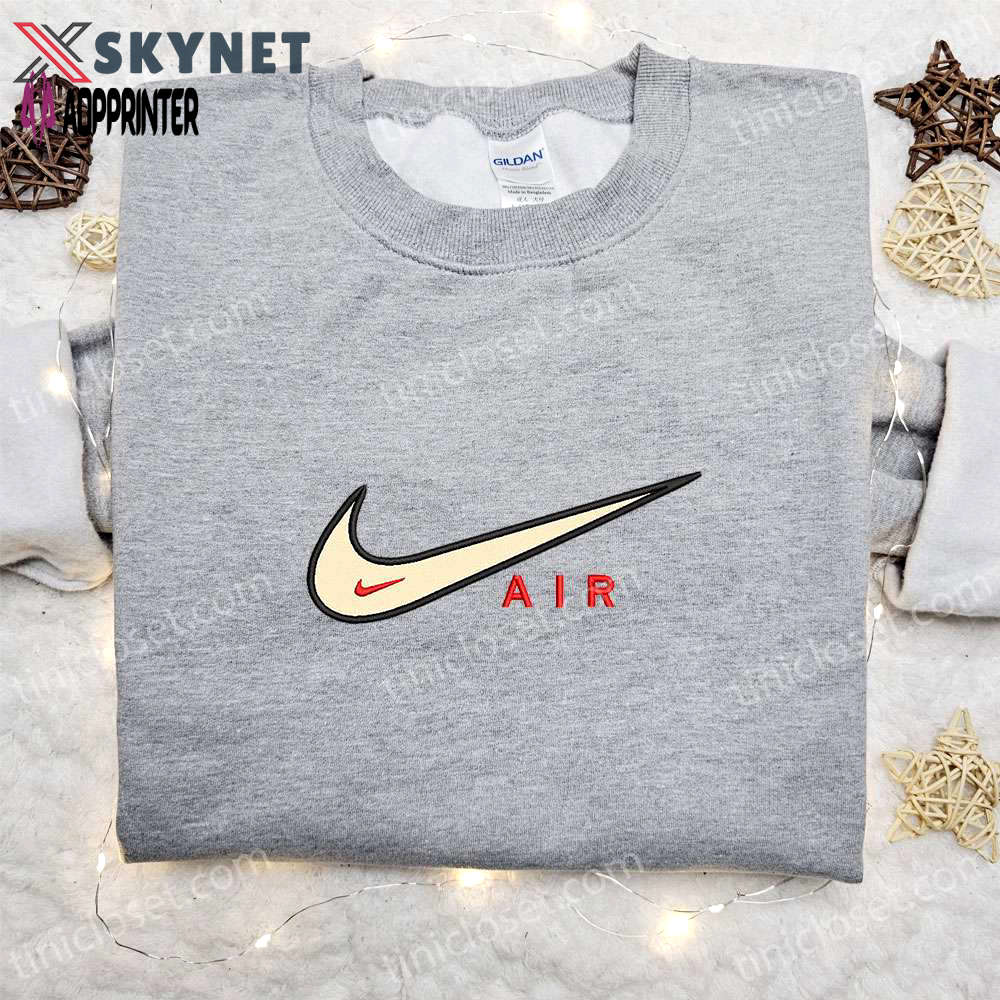 Air nike swoosh embroidered sweatshirt & shirt: best birthday gift ideas Embroidered Shirt