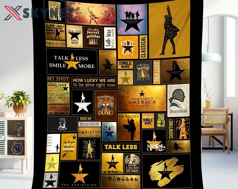 Alexander hamilton fleece blanket, alexander hamilton throw blanket for couch sofa, hamilton musical blanket, hamilton fan gifts Quilt Blanket