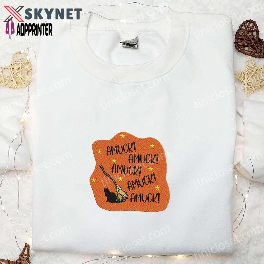 Amuck amuck amuck embroidered sweatshirt: halloween hoodie best gifts! Embroidered Shirt