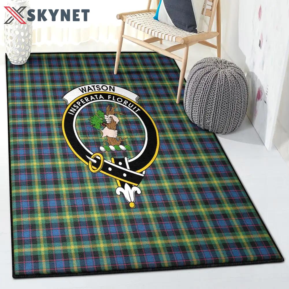 Ancient large area rugs, watson ancient tartan clan badge rug Rectangle Rug